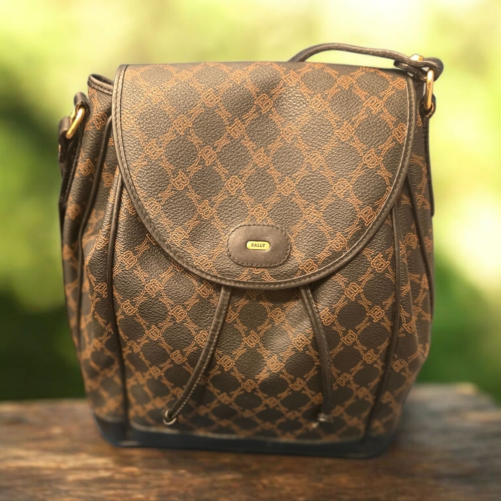 Rare Bally Vintage Italian Monogram Adjustable Crossbody